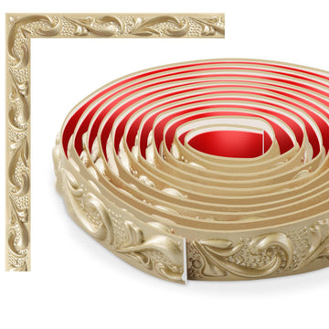 118in Flexible Wall Trim, Peel and Stick Wall Molding, Suitable for Cabinets, Walls, Home Decoration (Champagne Gold