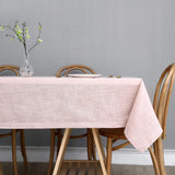 Lux Faux Linen Tablecloth with Slubby Yarn Textured Weaves Wrinkle Free Anti-Shrink Soft Table Cloth