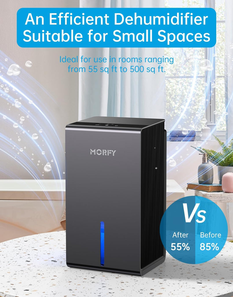 Dehumidifier, Small Dehumidifier for Bedroom Bathroom RV with Auto Shut Off