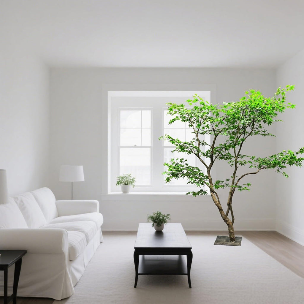 Large Artificial Green Japanese Maple Tree, Faux Maple Plant, Realistic Floor Standing Fake Tree Home Office, Indoor
