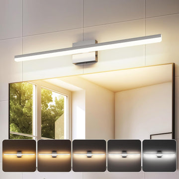 LED Modern Bathroom Light Fixtures 22W Brushed Nickel Vanity Lights Bar 5CCT Dimmable ixture Over Mirror Vanity Light