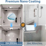 Frameless Shower Door, 43-48" W x 76" H Sliding Glass Shower Door