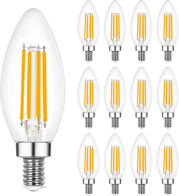 LED Candelabra Light Bulbs, Dimmable E12 LED Bulb 60W Equivalent, 2700K Soft White, B10 Candle Bulbs for Chandelier