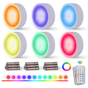 Puck Lights with Remote, RGB 13 Color Changing Lights with Dimmer