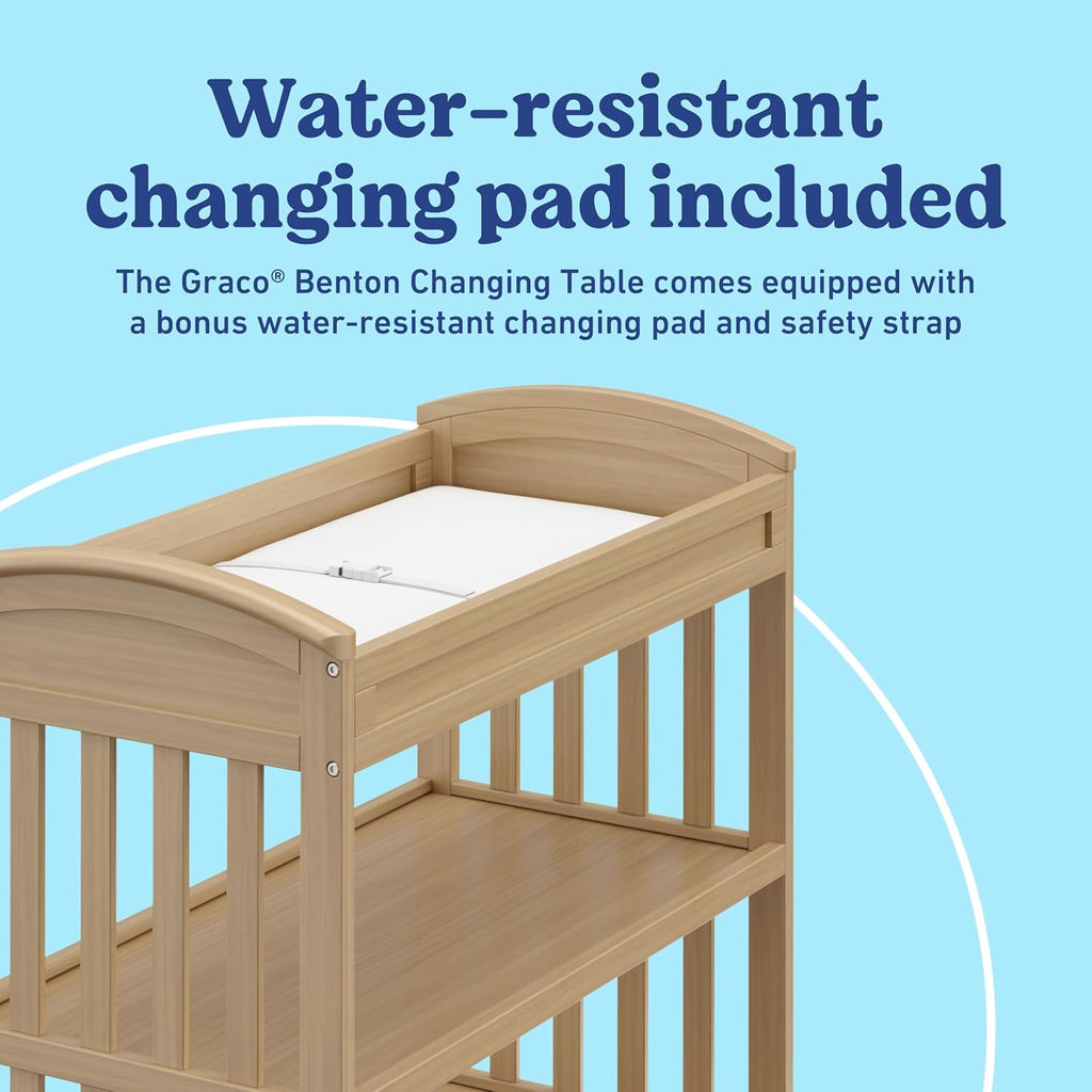 Changing Table with Water-Resistant Changing Pad, Driftwood | GREENGUARD Gold Certified, Includes Diaper