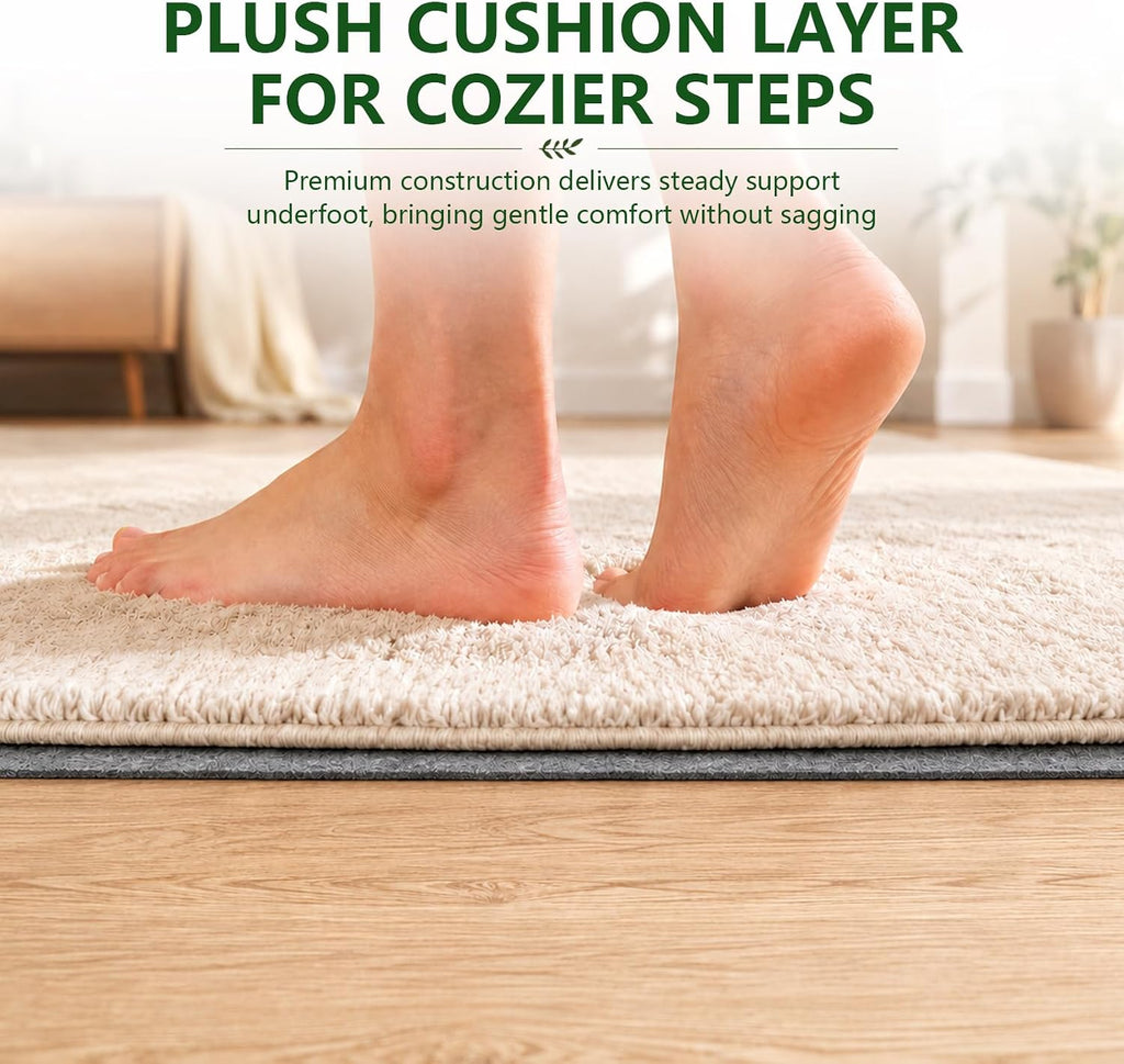 Non Slip Rug Pad Grippers - 9x12 Ft, 1/8" Thick, (Felt + Rubber) Double Layers Area Carpet Mat Tap, Provides - Set of 108