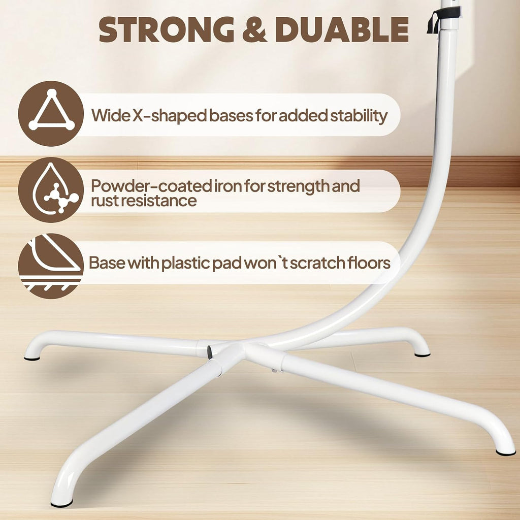 Hanging Egg Chair Stand,Strong Iron Hammock Chairs Frame with Spring Hook Stable Base,Heavy Duty Swing Chair Stands