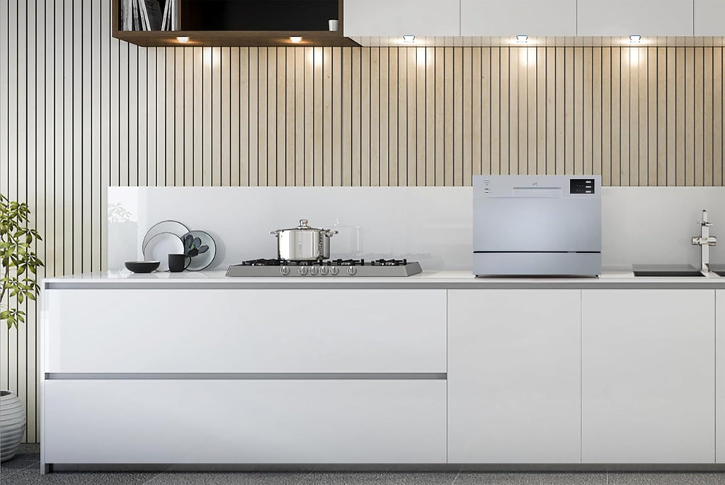 SD-2225DS Countertop Dishwasher with Delay Start & LED, Silver, Silver