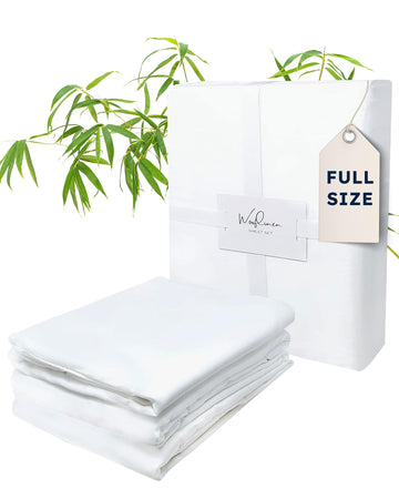 100% Viscose Derived from Bamboo Sheets Set - Silky Soft Like Silk Bed Sheets - Matte White Bed Cover with