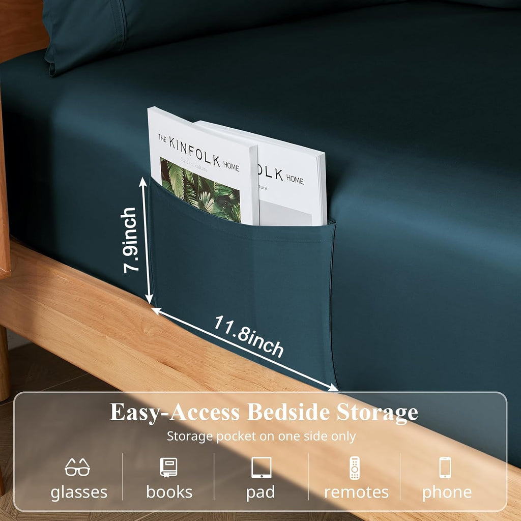 Sheet Set, Viscose Bamboo Sheets for Bed Set 4pcs, 100% Viscose Derived from Bamboo, Hotel Luxury Silky