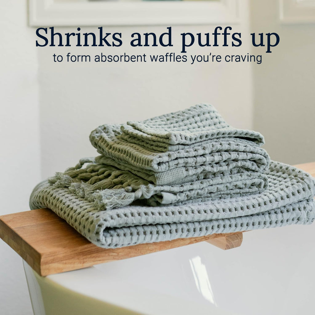 Waffle Bath Sheet Quick Dry Towel, Thin Luxury Bath Towels, Bath Sheets 40x80 Large Bath Towels, Modern Style (Sage