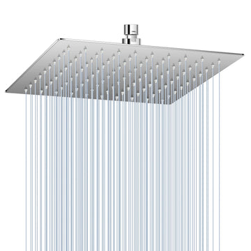 10 Inch Rain Shower Head Brushed Nickel - All Metal Stainless Steel 304, Ultra Thin Design, Modern Bathroom Square