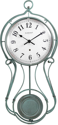 20 Inch Metal Pendulum Wall Clock Battery Operated,Large Schoolhouse Wall Clocks for Living Room Decor,Antique
