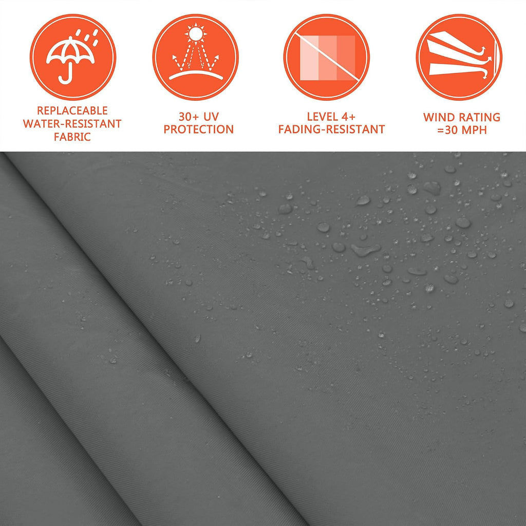 13' x 8' Retractable Patio Awning Sun Shade Cover with Manual Crank, Outdoor Shelter for Windows, Projection for