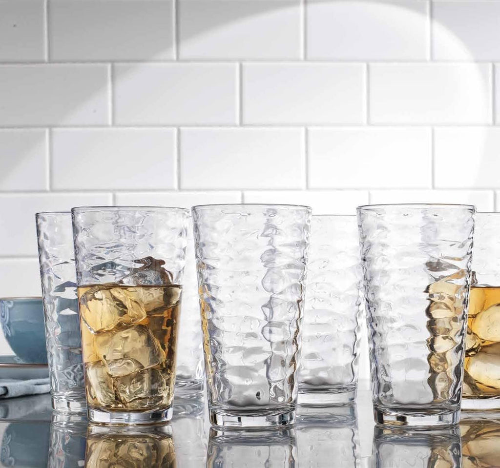 Drinking Glasses Set of 10 Highball Glass Cups, 17 Oz Cooler Glassware. Home and Bar Everyday Basic Drinkware Elegant