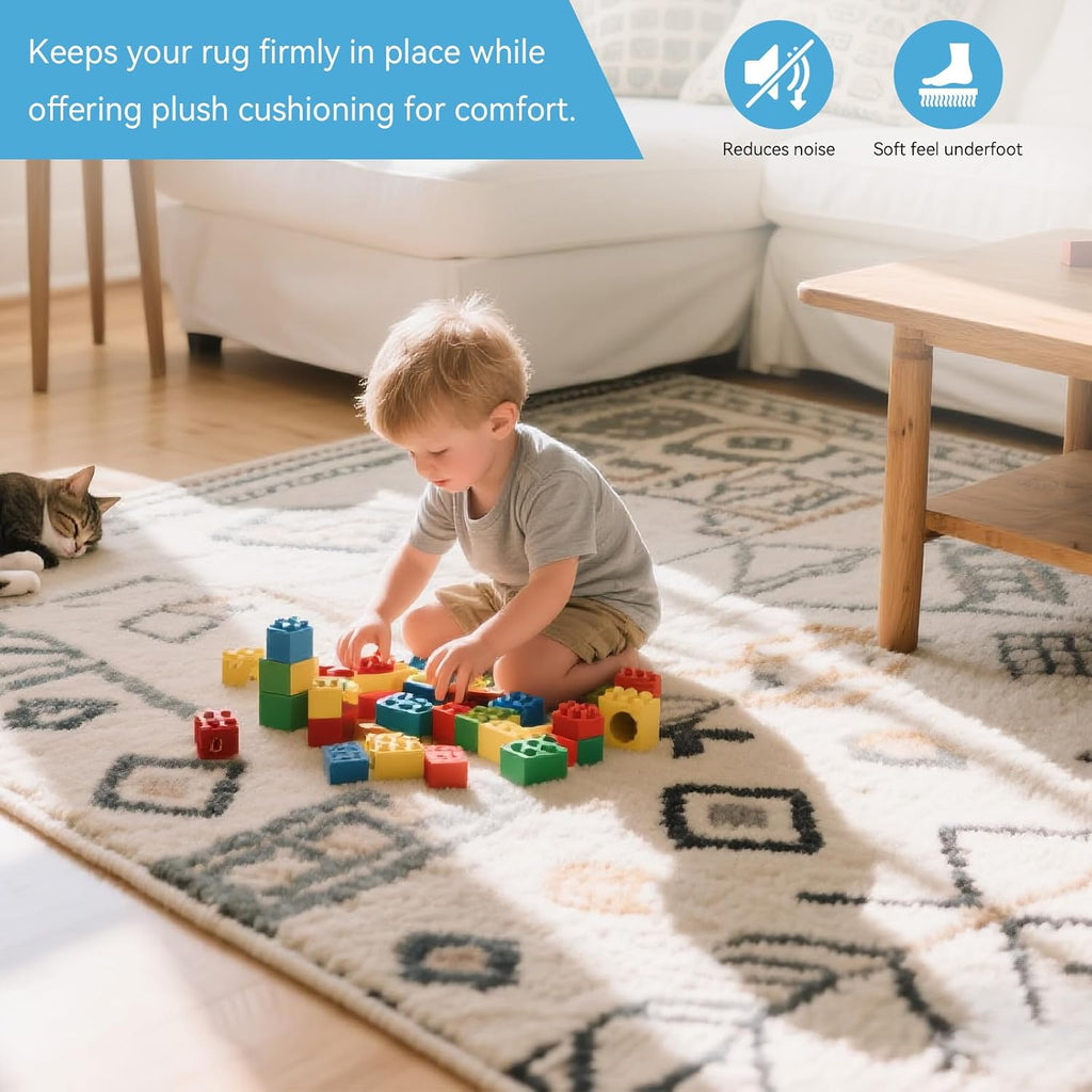 9x12 FT Non Slip Rug Pad,100% Waterproof Felt Rug Pad for Hardwood Floors,1/8" Thick Soft Carpet Pad with Natural