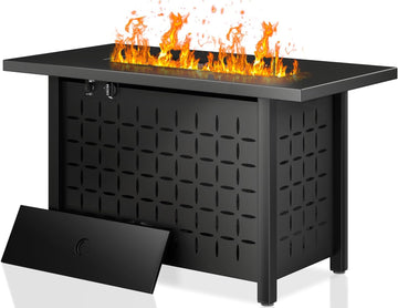 43 Inch Propane Fire Pit Table,50,000 BTU Rectangular Gas FirePits,CSA-Certified Steel 2-in-1 Multi-Use Propane Gas