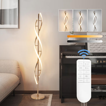 40W LED Floor Lamp Remote Control Dimmable Spiral Floor Lamp Indoor Tall Lamp Floor Lamps s Family Rooms Bedrooms