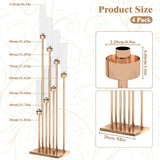 4 Pcs 46.5" Floor Candelabra 7 Arms - Gold Metal Candle Holder Stand with Acrylic Lampshades, Long Candle Sticks