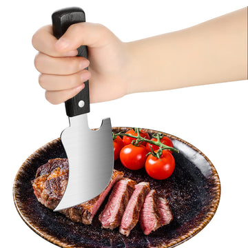2 Pack Rocker Knives for Disabled Sharp Steak Knives One Handed Adaptive Equipment Gadget 8 x 3 Inch Easy Hold Curved