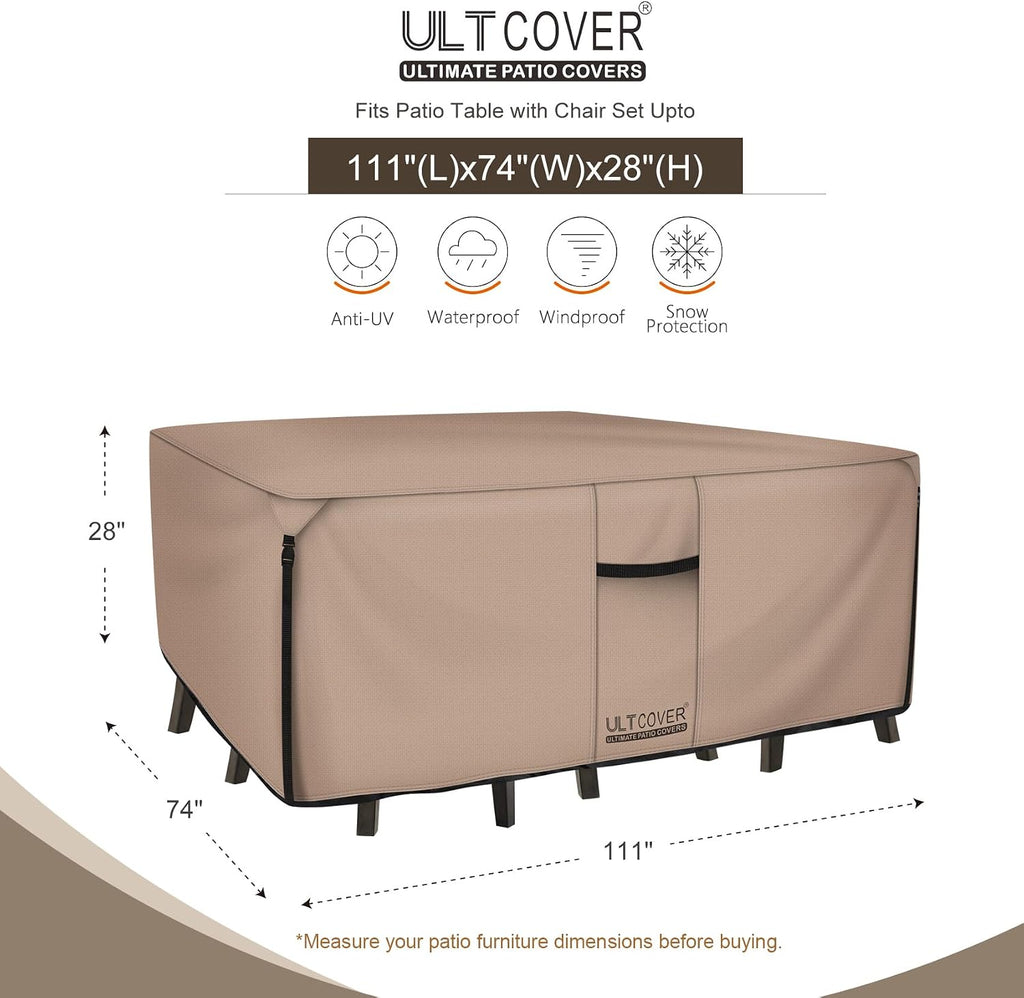Waterproof Patio Furniture Cover 111L x 74W in