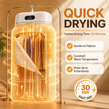Portable Clothes Dryer, 700W Fast Drying with Wrinkle-Reducing Gentle Heat, No Assembly Required, Quiet Compact Dryer