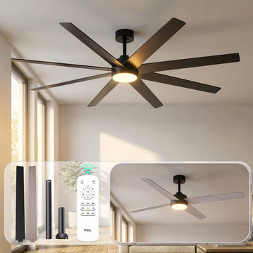 72 Inch Large Ceiling Fans with Lights and Remote, Quiet Modern Ceiling Fan