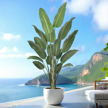 8FT Artificial Bird of Paradise Tree silk Banana Leaf indoor