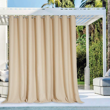 Outdoor Curtain Waterproof 108" Extra Long, Grommet Top Room Darkening Thermal Insulated 120" Extra Wide Protect You