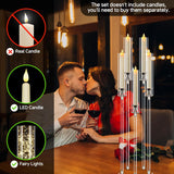 2 Set 5 Arms 34.6'' Acrylic Candelabra Centerpieces,Clear 5 Arms Candlesticks Holder with Acrylic Shade for