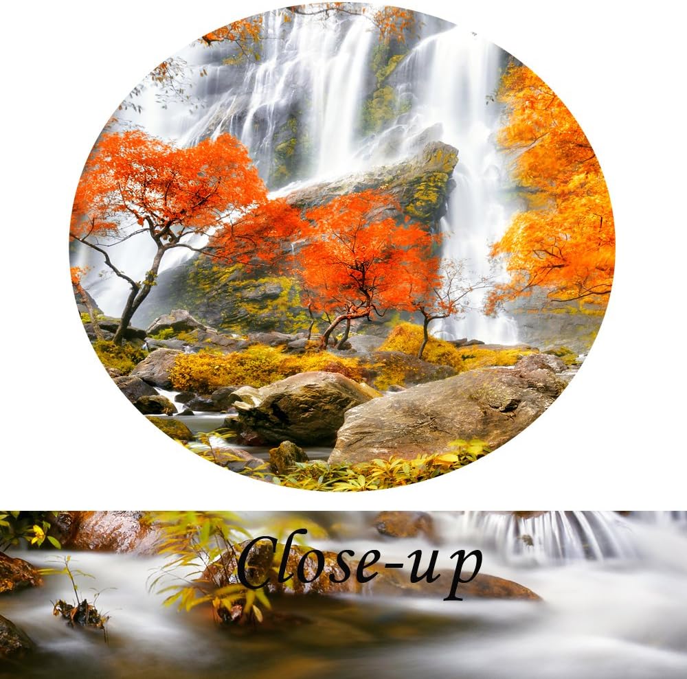 Autumn Forest Waterfalls 5 Piece Modern Wrapped Giclee Canvas Prints Artwork Landscape Tree Paintings Pictures on