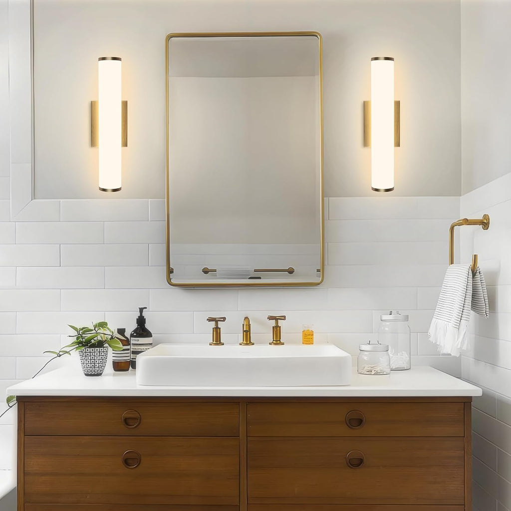 16in Modern Wall Sconces, Dimmable Bathroom Vanity Lights, 3000K Warm White LED Indoor Sconces Lighting for Bathroom