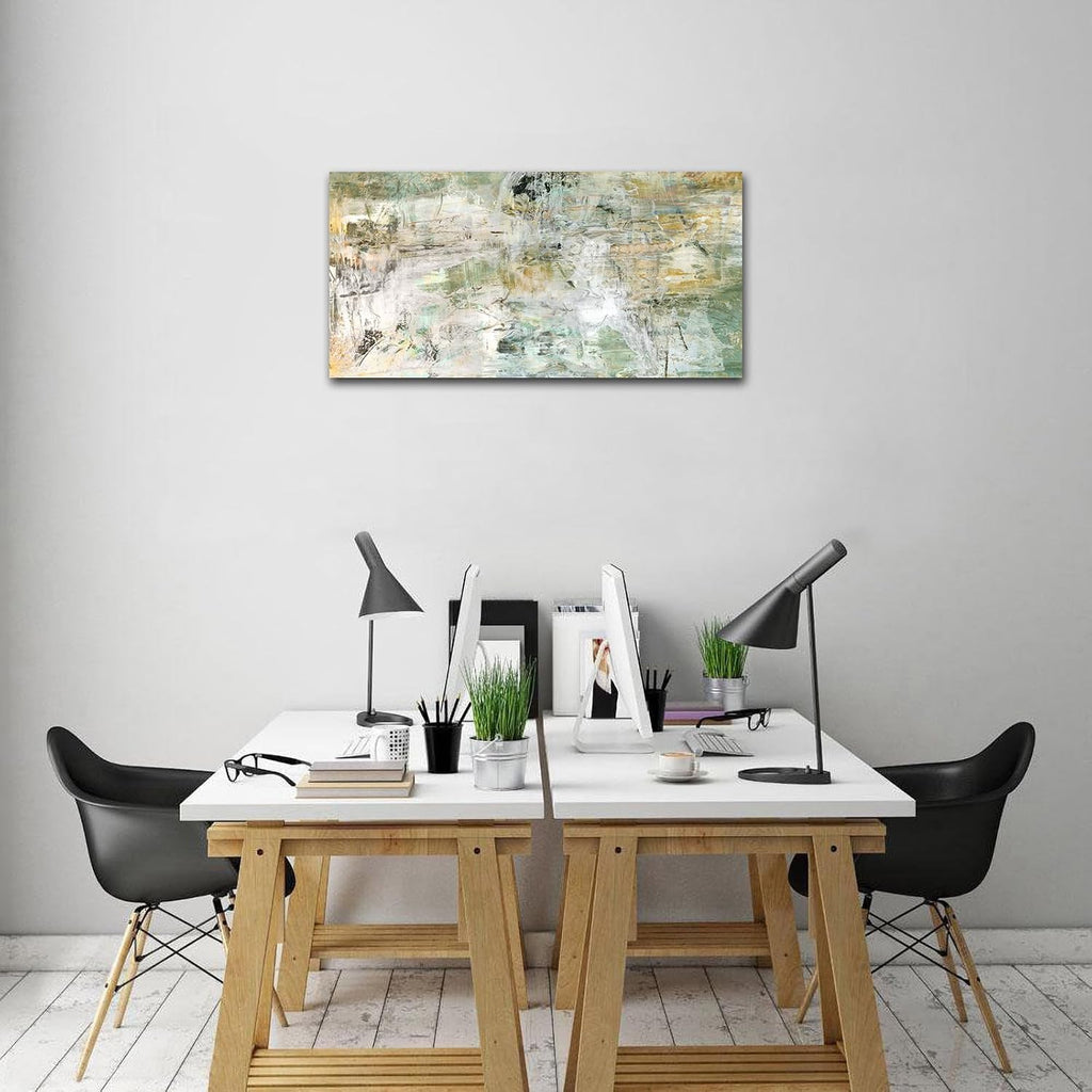Brown Green Abstract Wall Art - Unearthed World Abstract Canvas Pictures for Wall Decor Modern Abstract Canvas