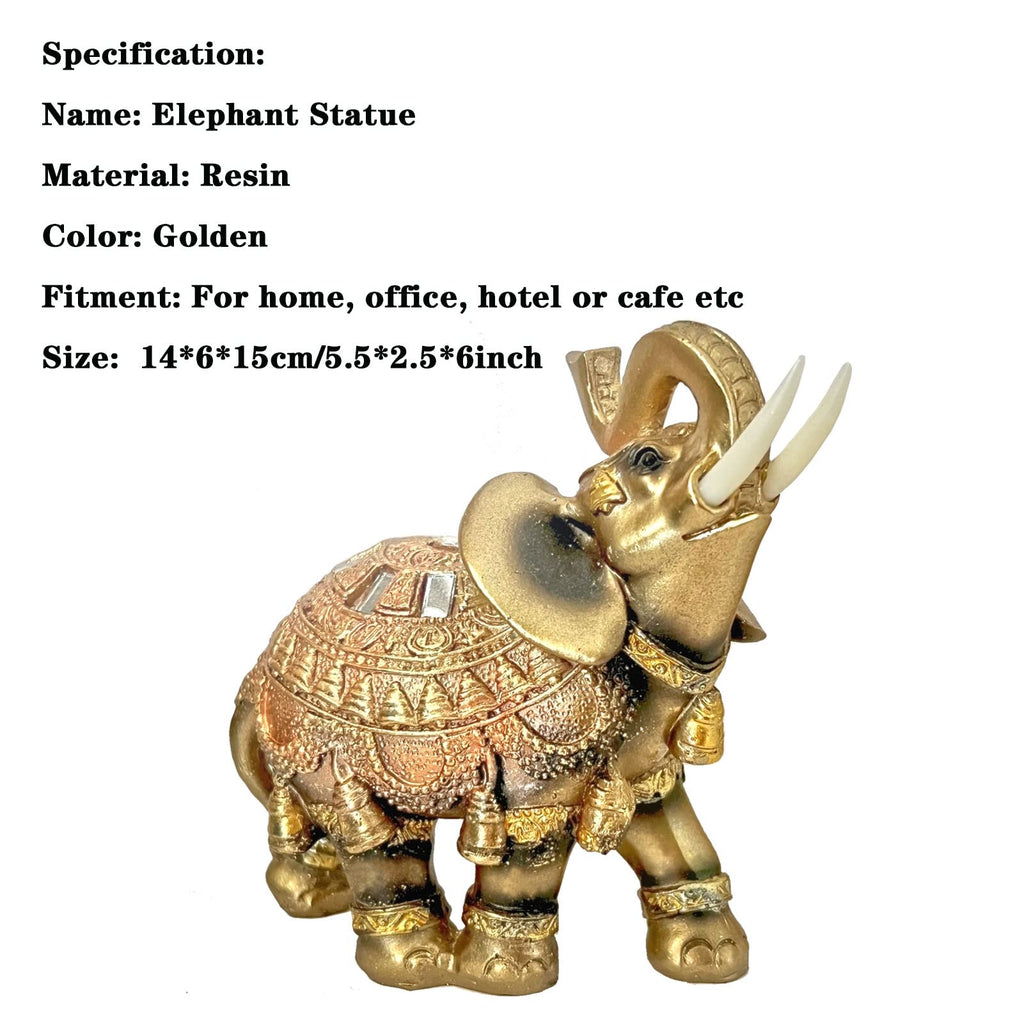 Lucky Wealth Elephant Statue Feng Shui Home Decorations Elephant Figurines Vintage Collectibles Decor Gift