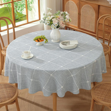 Blue 70 Inch Round Tablecloth Farmhouse Outdoor Picnic Table Cover