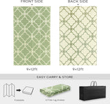 Ashler Sage Green Outdoor Plastic Straw Rug Waterproof for Patio, Clearance Reversible Camping Mats,