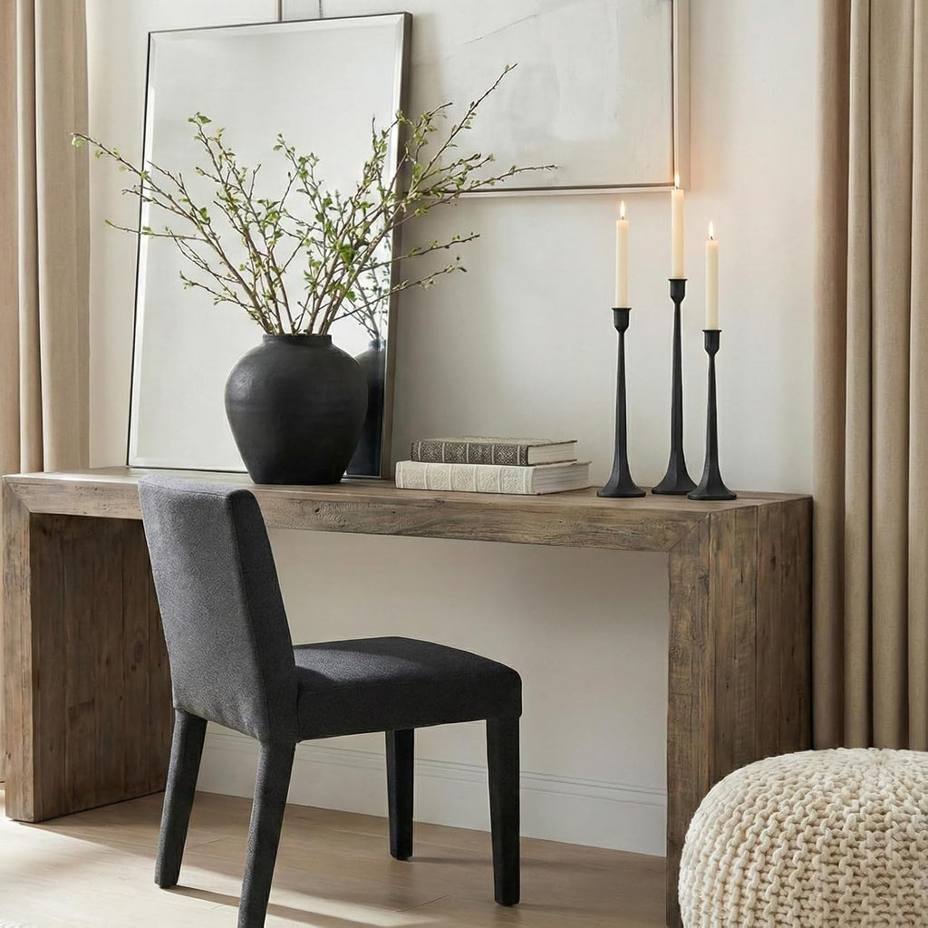 Iron Taper Candle Holder Set of 3, Black Candlestick Holders Decorative Candle Stand, Tapered Candle Holders Tall Set