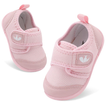 Baby First Walker Shoes Boys Girls Canvas Shoes Newborn Crib Shoes Anti-Slip Star Sneaker Pink