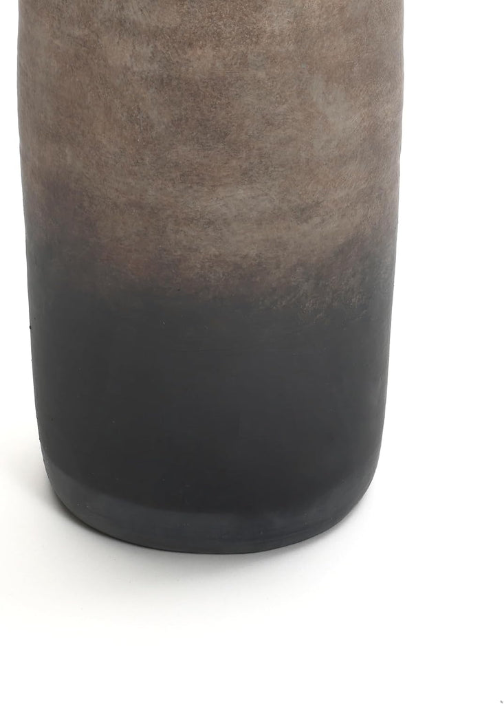 LuxenHome Ceramic Floor Vase, 19-Inch Brown Ombre Terracotta Vases | Rustic Pottery Vases, Large Vase Decor
