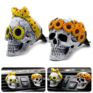 Sugar Skull Air Fresheners Vent Clips Halloween Car Accessories for Women