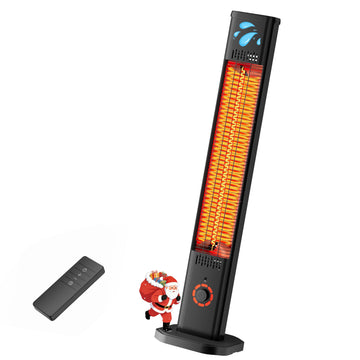 Patio Heater for Outdoor Use1500W, 8H Timer, Waterproof, Infrared Electric Protable Patio Heater, 8 Levels Heating