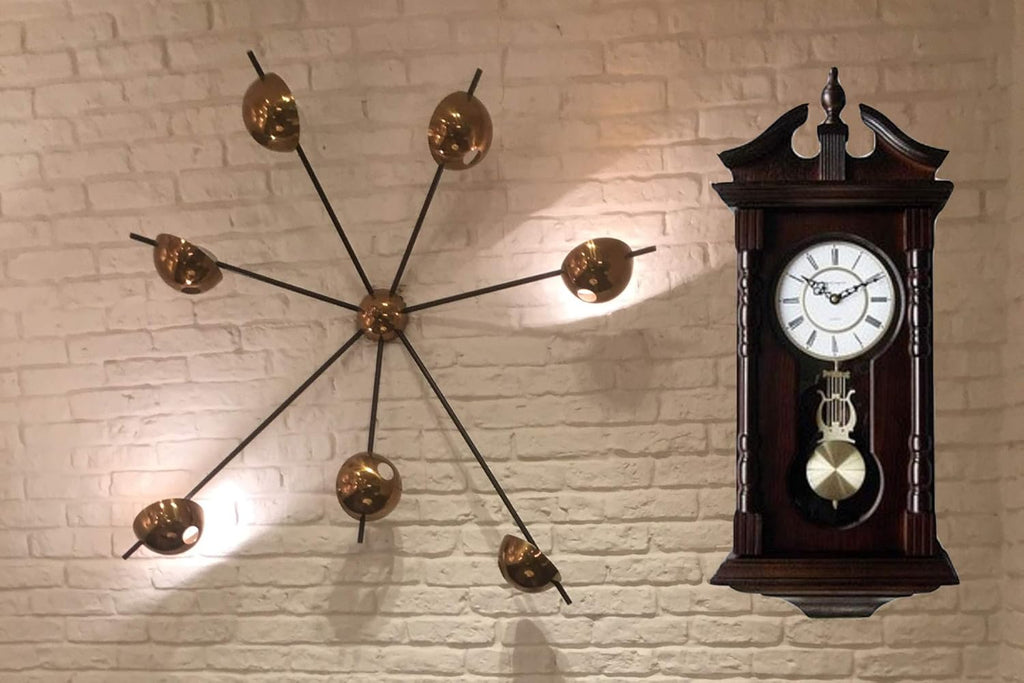 Wall Clocks: Grandfather Wood Wall Clock with Chime. Pendulum Wood Traditional Clock. Makes a Great Housewarming or Birthday Gift Wall...
