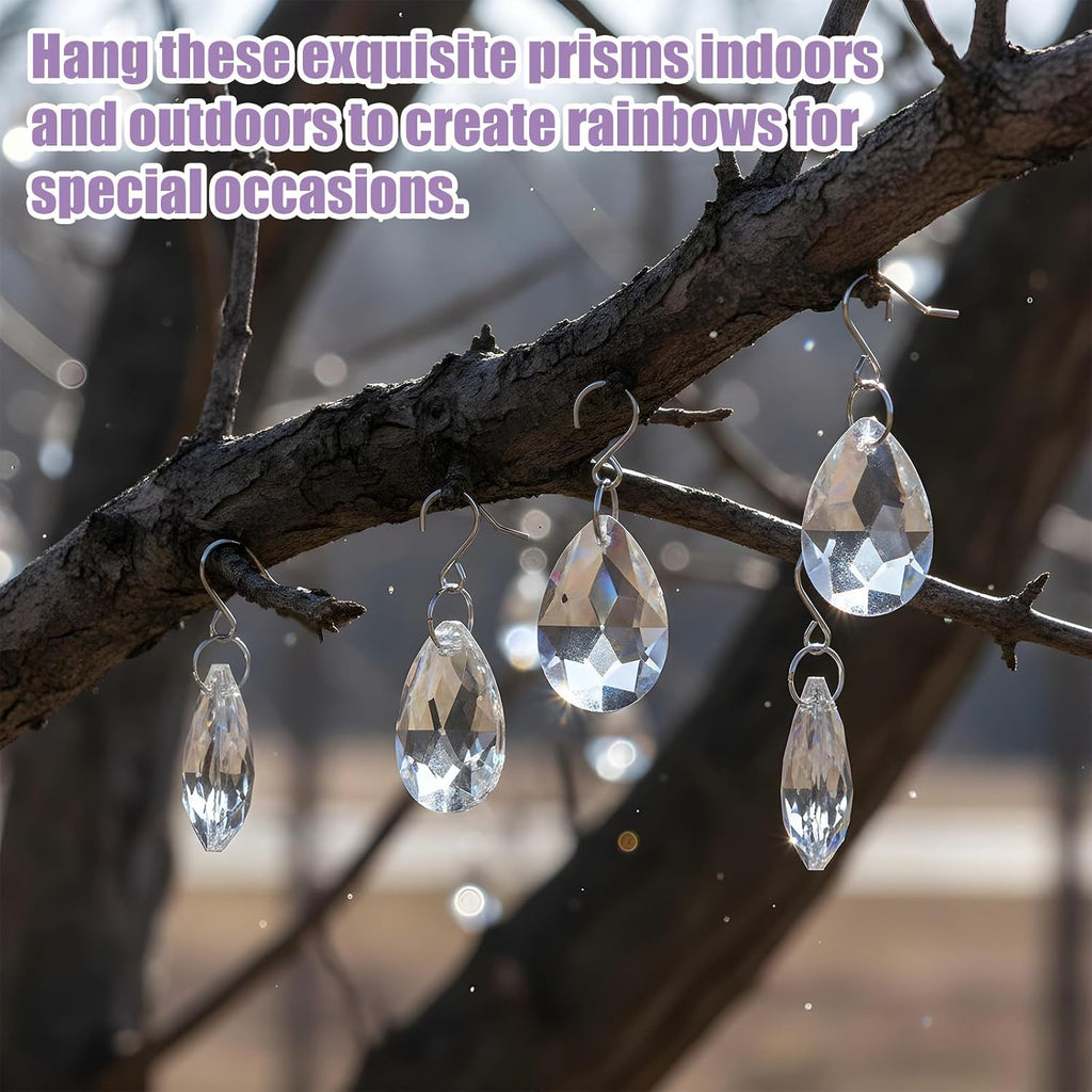 38mm Crystal Suncatcher Prism 10pcs Teardrop Chandelier Crystals Replacement Pendants with Hook Chandelier Pendant