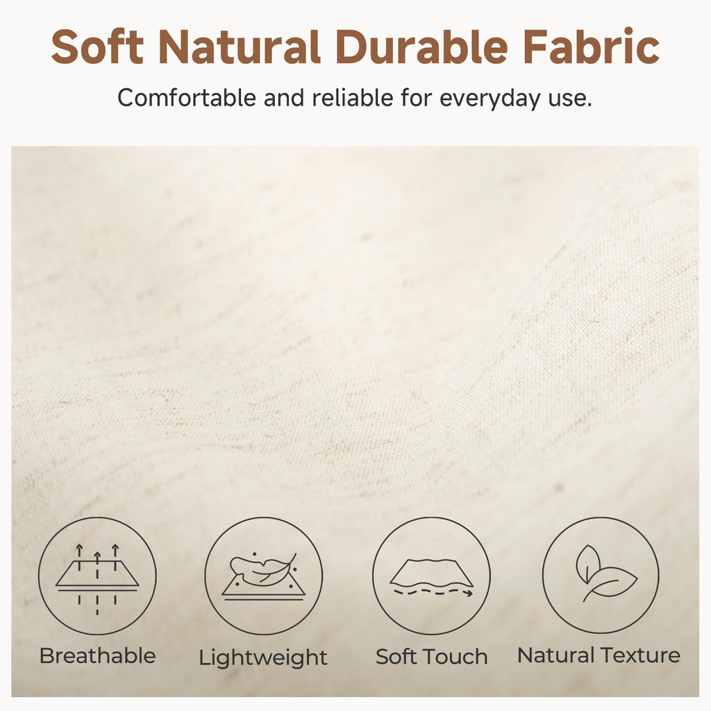 Bins, Beige (Cotton-Linen), Large, 3-Pack