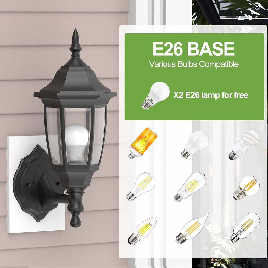 Outdoor Porch Light，Exterior Waterproof Wall Light Fixtures, Special Handling Anti-Corrosion Plastic Material