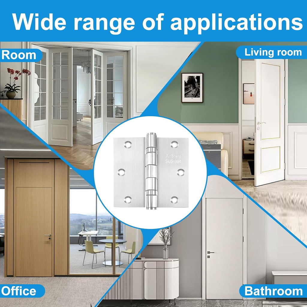 3.5" Heavy Duty Door Hinges XinSheng 304 Stainless Steel 3 Pack | Great anti-rust performance，Anti-tamper hinge