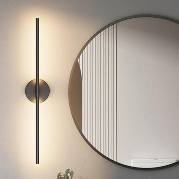 Black Wall Sconce 28In Hardwired Vanity Light Fixture 3000K Indoor Bathroom Sconce Over Mirror 360° Rotate