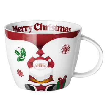 Extra Large Santa Claus Ceramic Soup Mug, Christmas Gift Hot Chocolate Mugs 30 Ounce, Versatiles Oven Safe Health