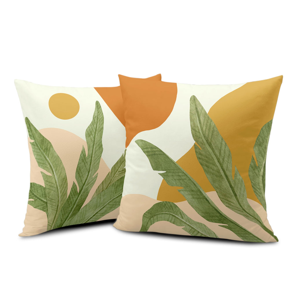 Boho Abstract Pillow Covers Tropical Leaf Throw Pillow Case Palm Tree Modern Decorative Cushion Case 22x22 Home Decor