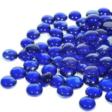 Cobalt Blue Fire Glass Beads, Glass Fire Pit Rocks, 3/4 Inch Fire Pit Glass 10lb